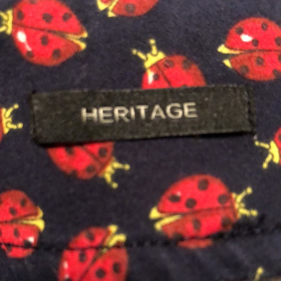 TALBOTS Heritage Size 10 Ladies Ladybugs Flat Front Side-Zip Pant Cotton Stretch - Picture 6 of 14